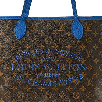 Louis Vuitton Monogram Articles de Voyage Ikat Neverfull MM Grand Blue 7 of 13
