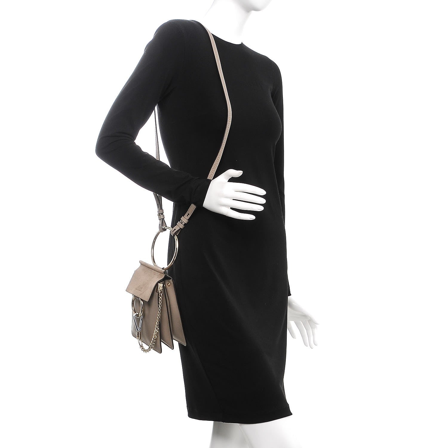 Chloe Suede Calfskin Mini Faye Bracelet Bag Motty Grey 2 of 7
