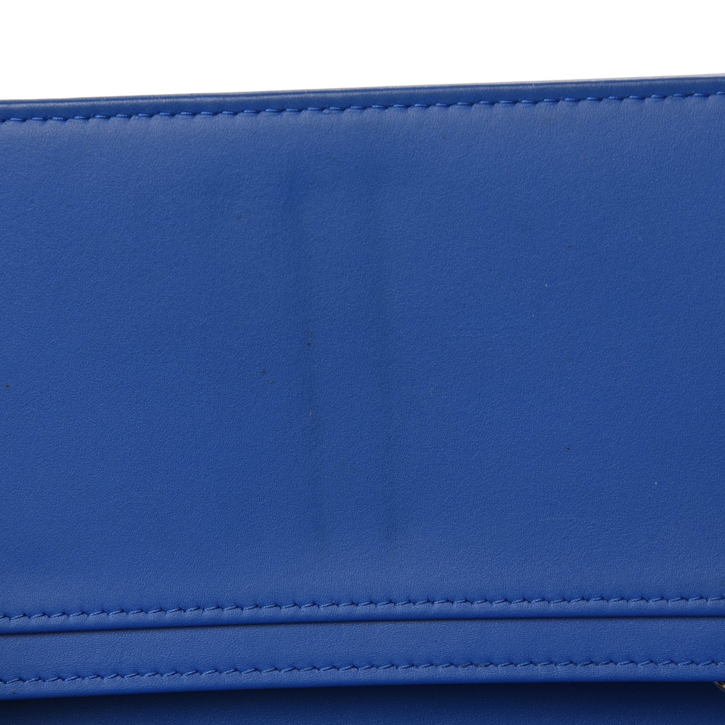 Patent Calfskin Quilted Boy Yen Wallet Dark Blue