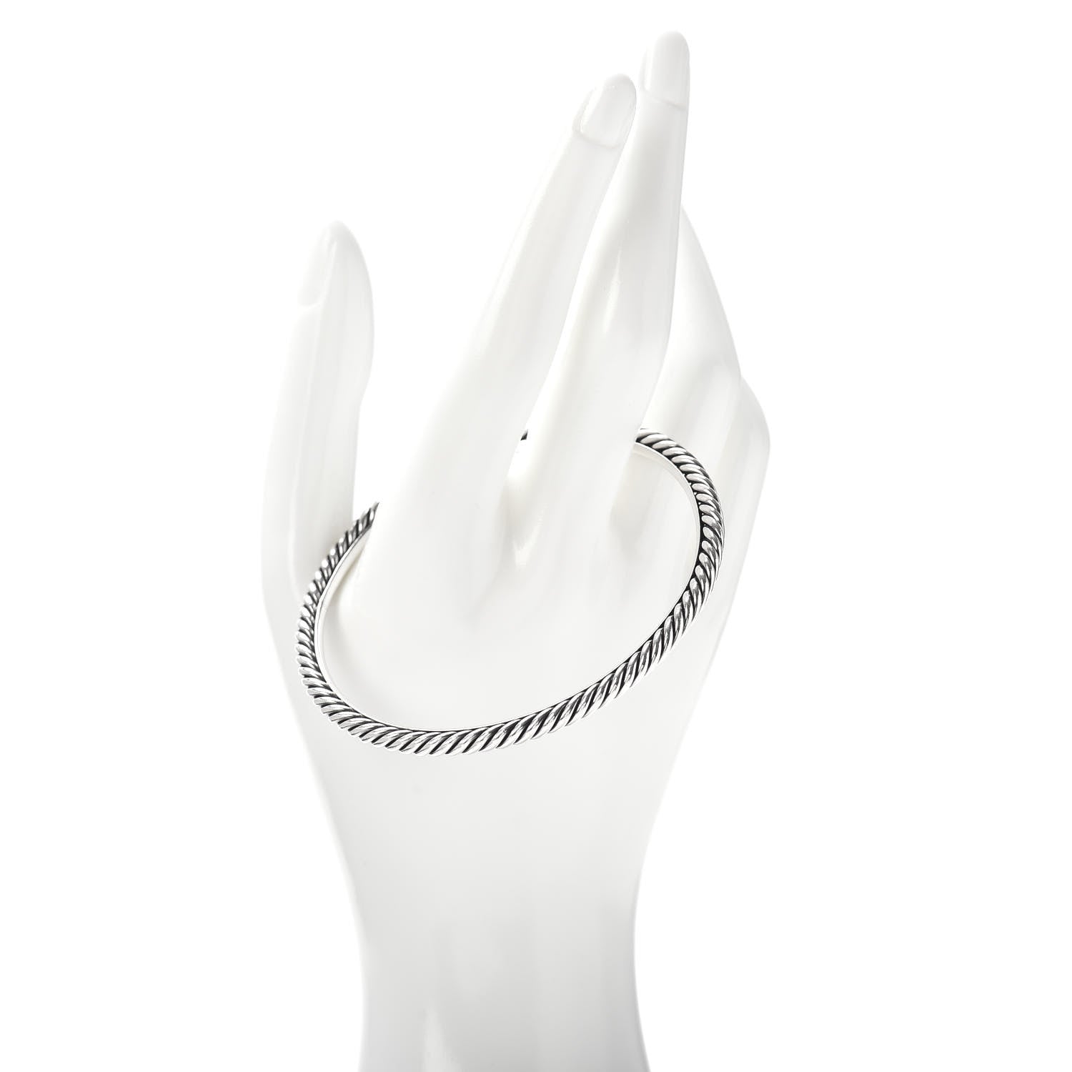David Yurman Sterling Silver 4mm Cable Classics Bangle Bracelet 2 of 4