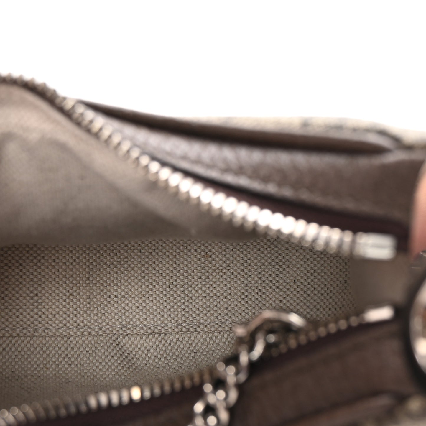 GG Supreme Monogram Textured Calfskin Web Mini Attache Shoulder Bag Beige Ebony New Acero