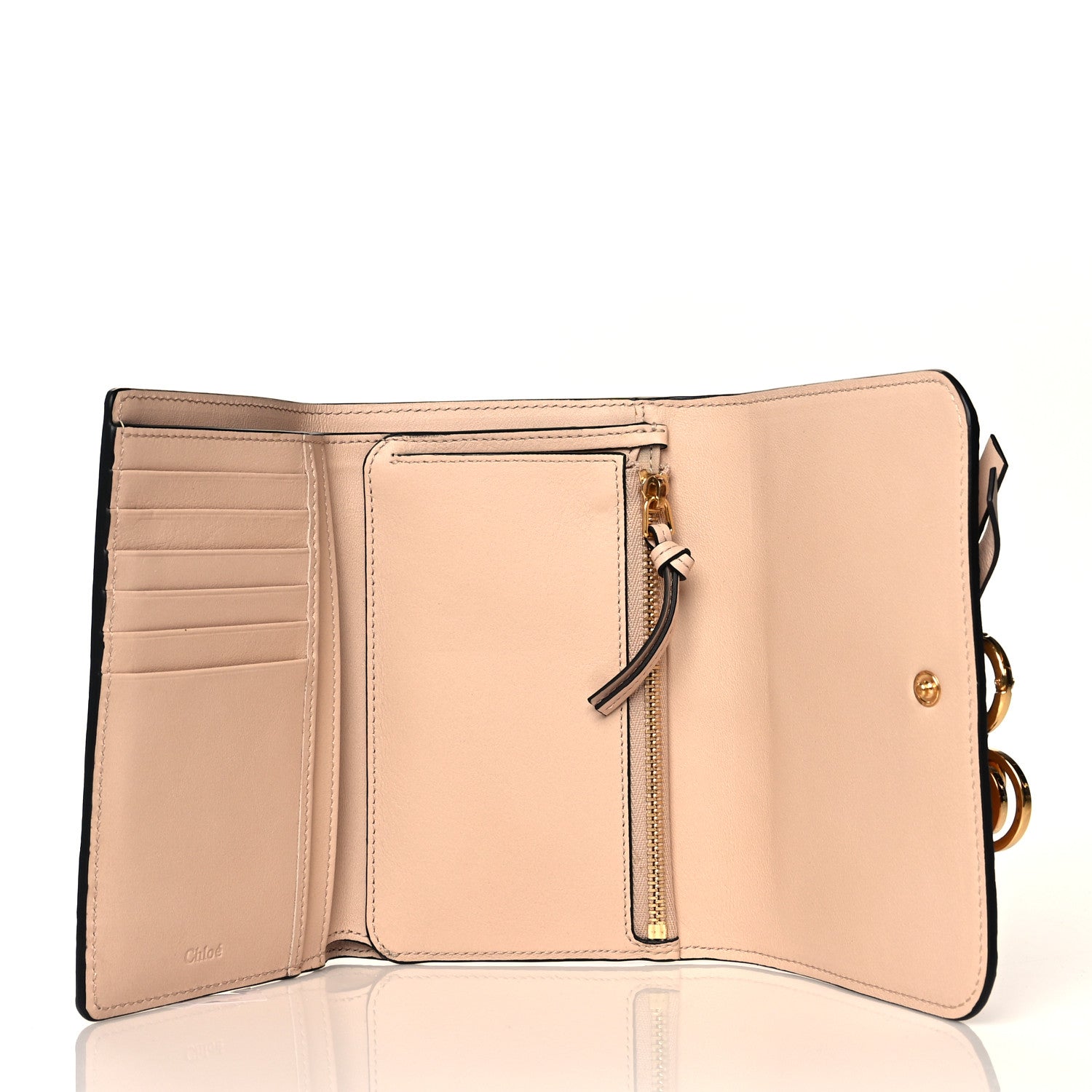 Chloe Calfskin Alphabet Trifold Wallet Blush Nude 5 of 10