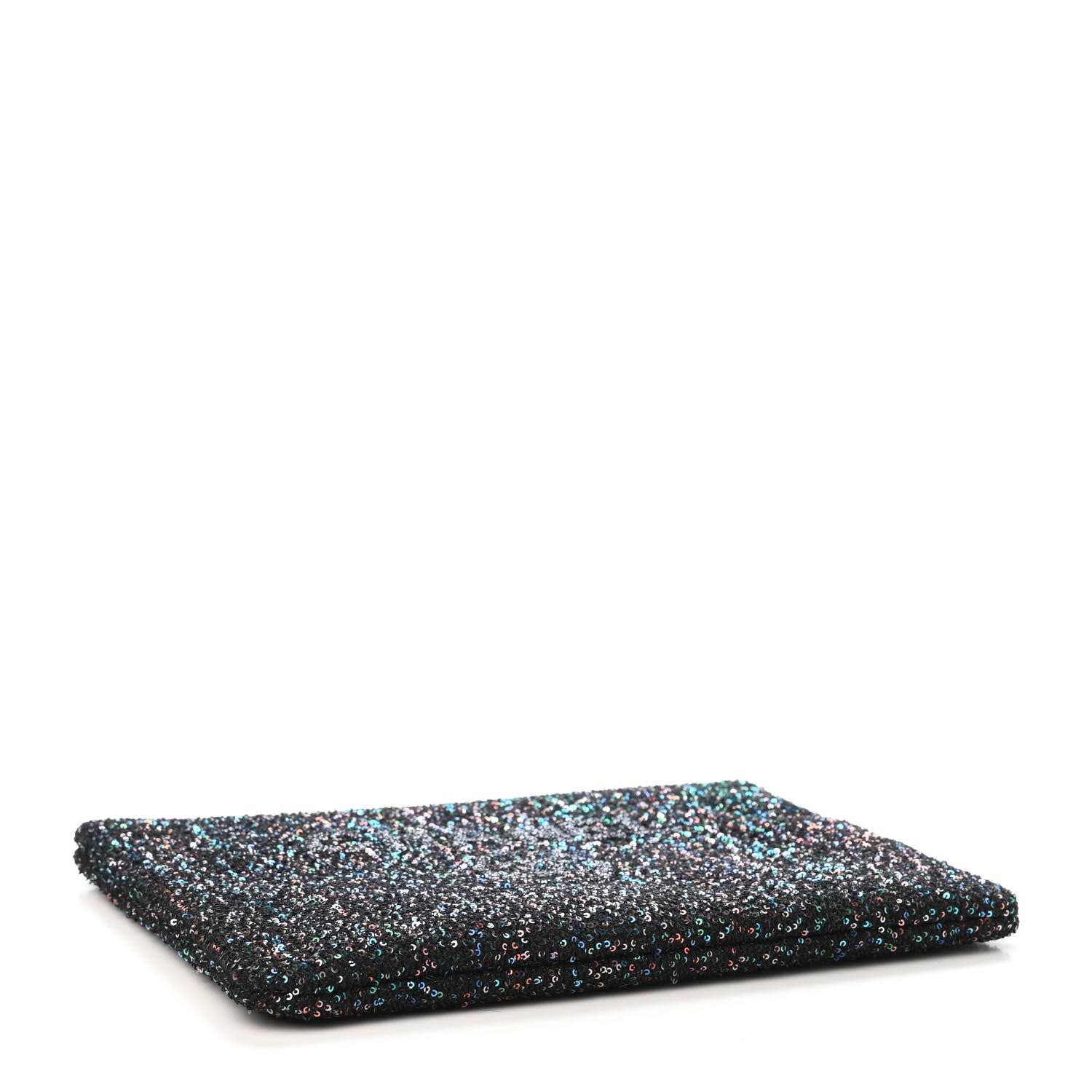 Chanel Canvas Sequin Medium Deauville Cosmetic Pouch Black 3 of 4