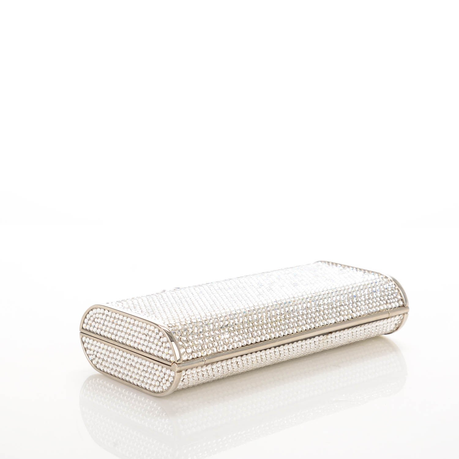 Judith Leiber Swarovski Crystal Minaudiere Clutch Silver 4 of 6