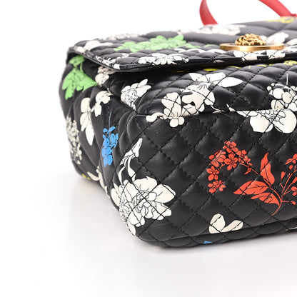 Versace Napa Print Bouquet Quilted Icon Dual Carry Bag Black Multicolor 8 of 10