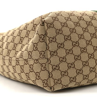 Gucci GG Monogram Web Large Giglio Tote Beige Brown 10 of 11