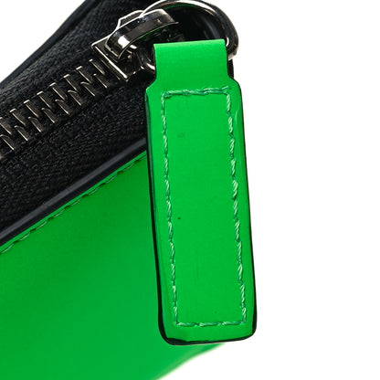Versace Calfskin Rubber Medusa Biggie Bifold Compact Zip Around Wallet Lime 9 of 9