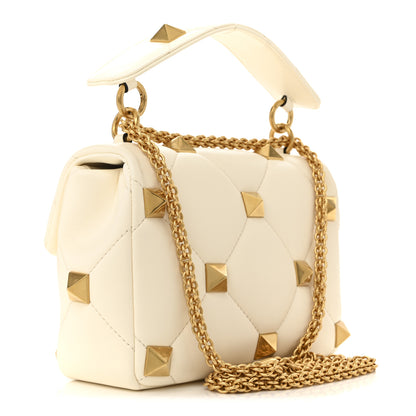 Valentino Garavani Nappa Medium Roman Stud Shoulder Bag Ivory 3 of 11