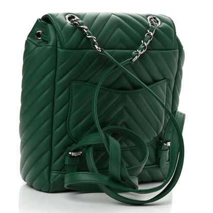 Chanel Lambskin Chevron Quilted Small Urban Spirit Backpack Green 3 of 10