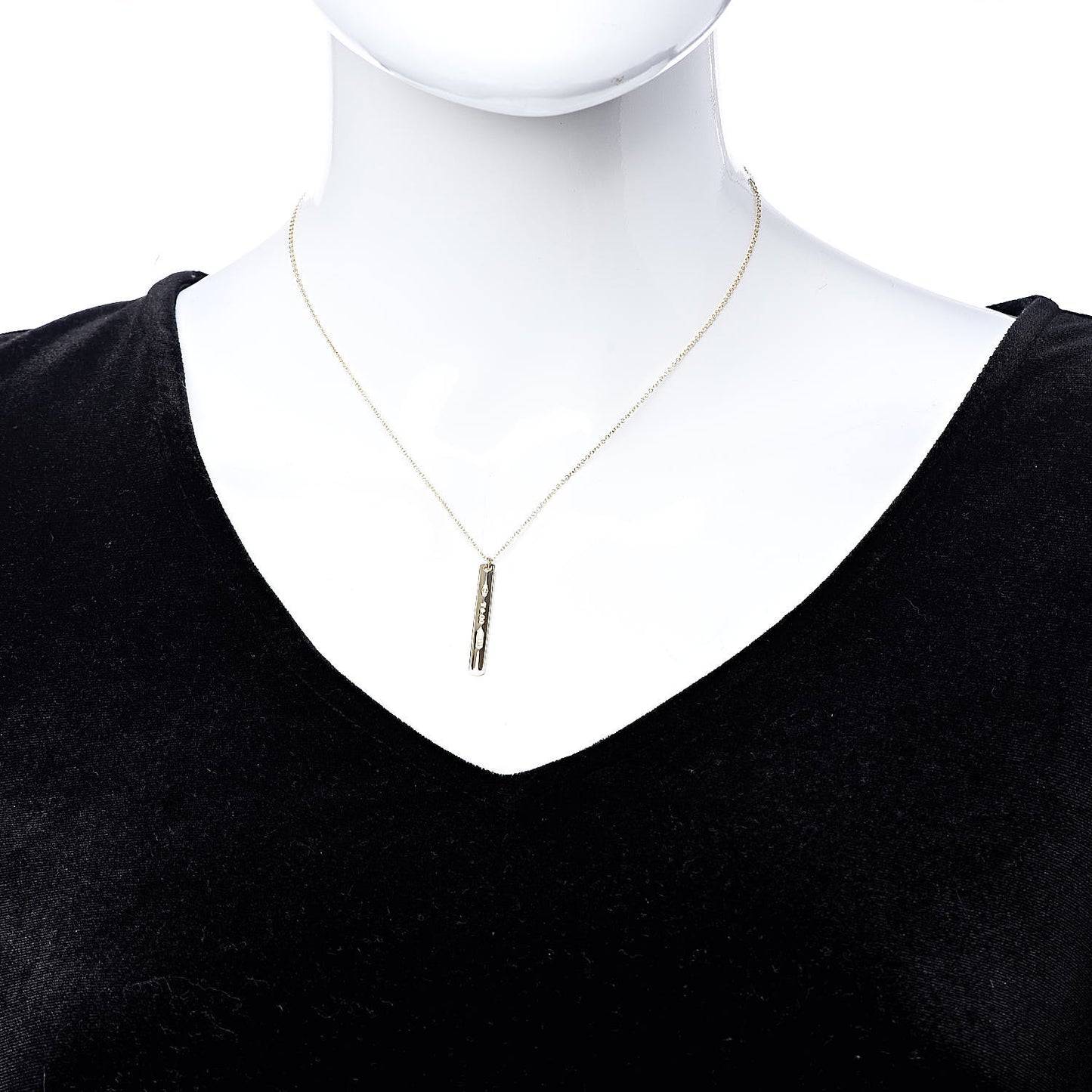 18K Yellow Gold 1837 Bar Pendant Necklace