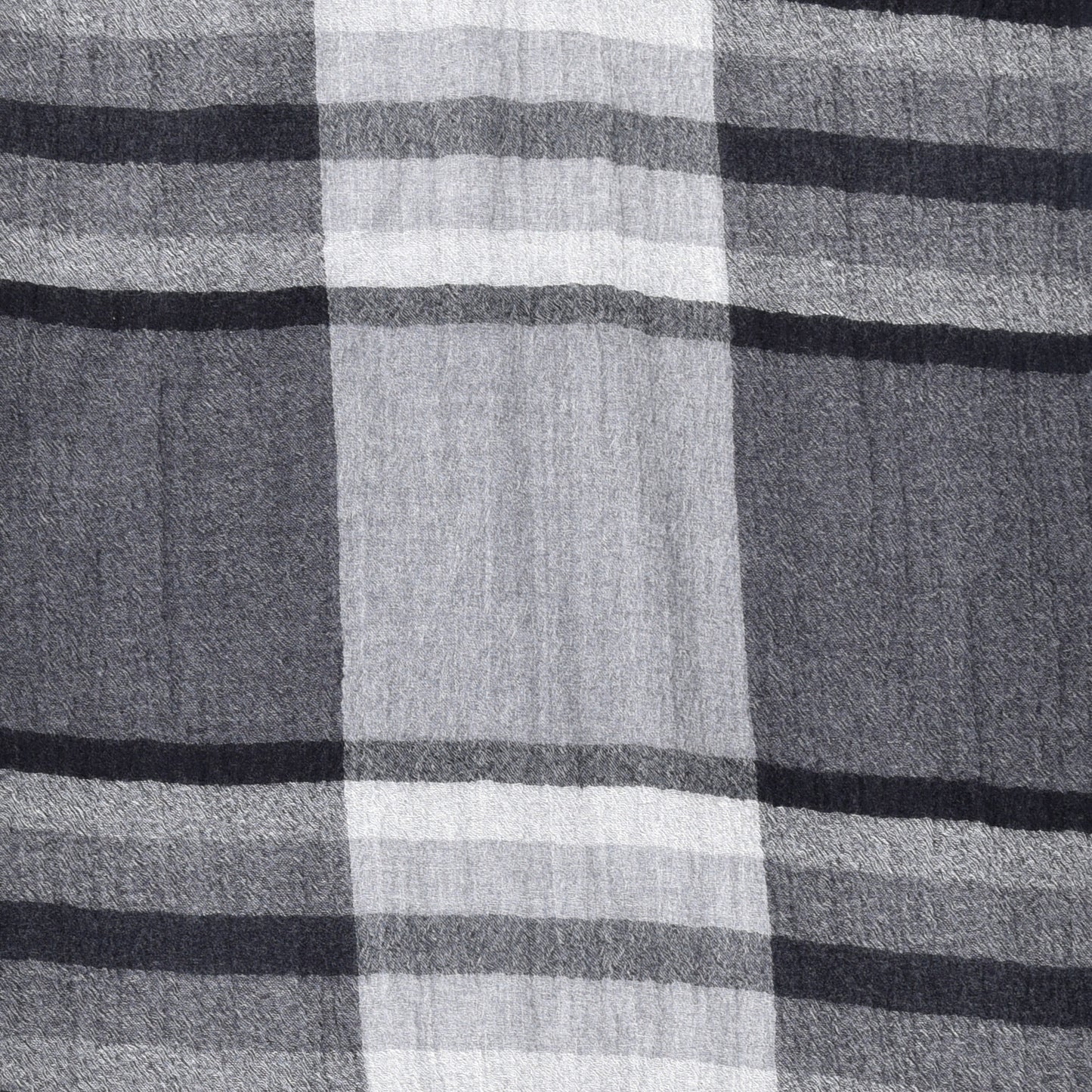 Wool Check Scarf Grey