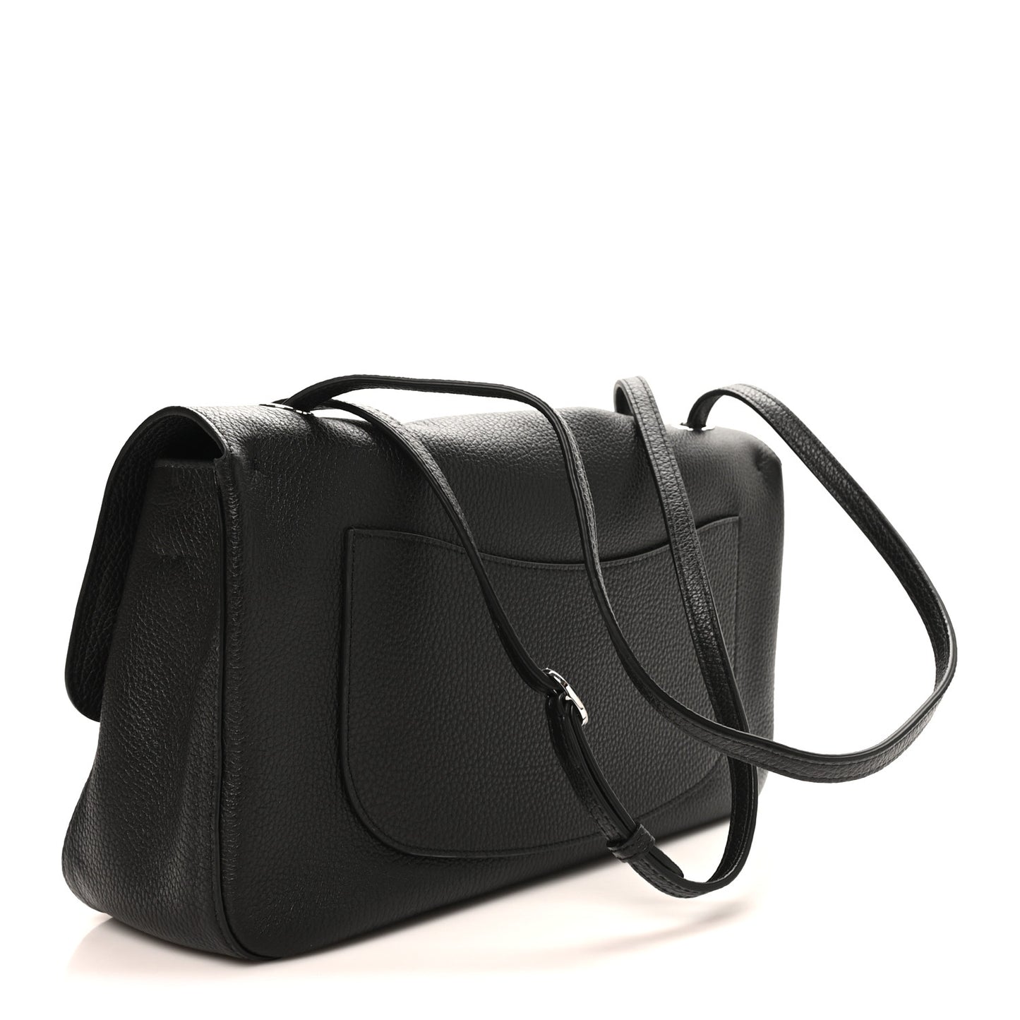 Grained Calfskin Small Souplissimo Maxi Flap Black