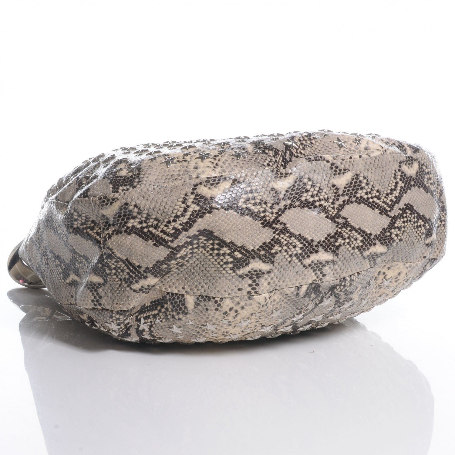 Jimmy Choo Snake Embossed Star Studded Sky Hobo Natural 4 of 6