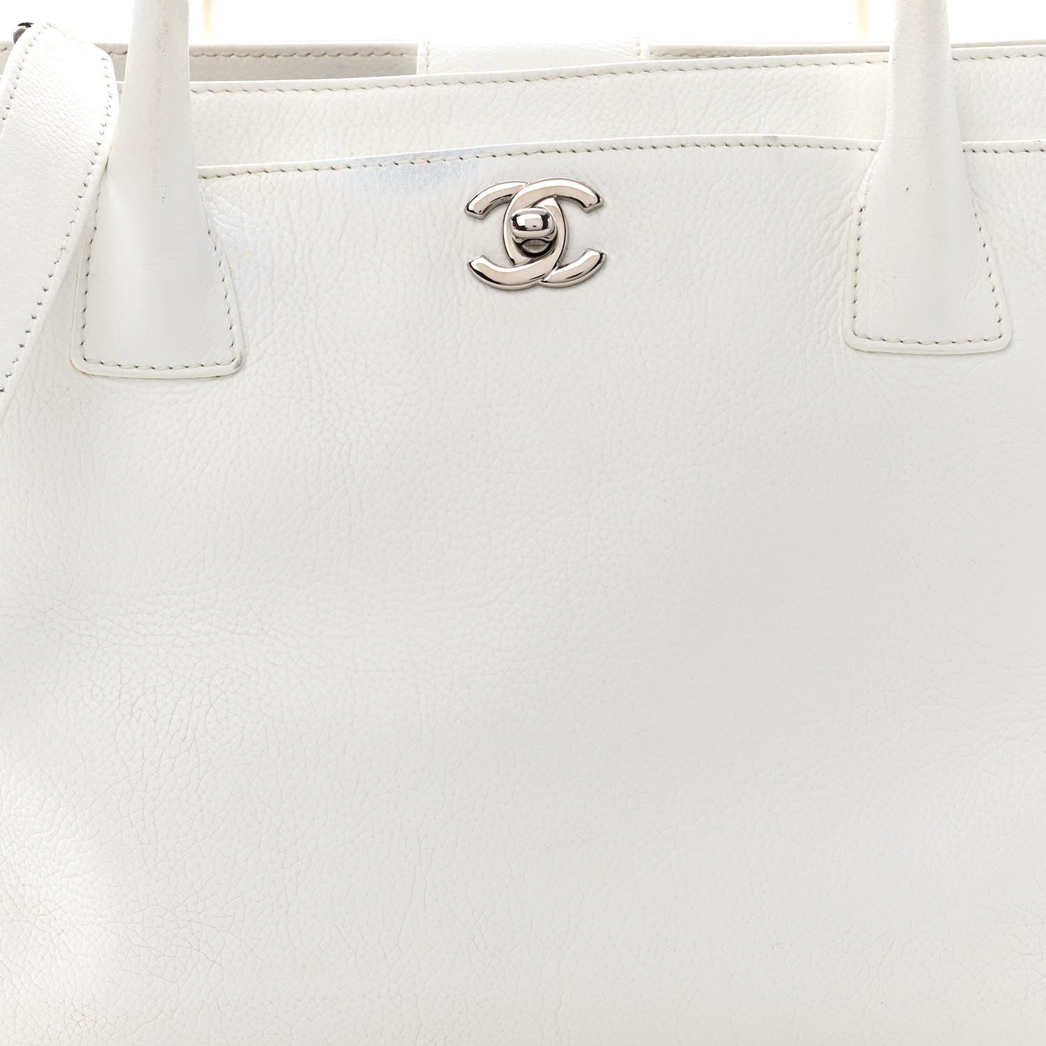 Chanel Calfskin Cerf Executive Shopper Tote White 9 of 23