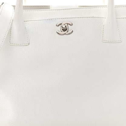 Chanel Calfskin Cerf Executive Shopper Tote White 9 of 23