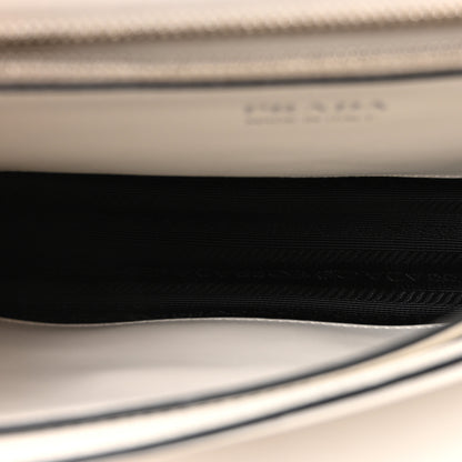 Prada Saffiano City Calfskin Studded Small Elektra Shoulder Bag White Black 5 of 9