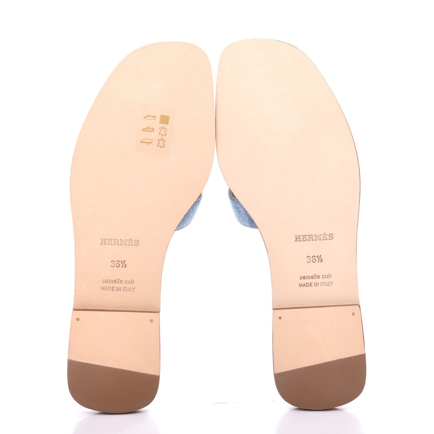Denim Canvas Oran Sandals 36.5 Bleu Clair