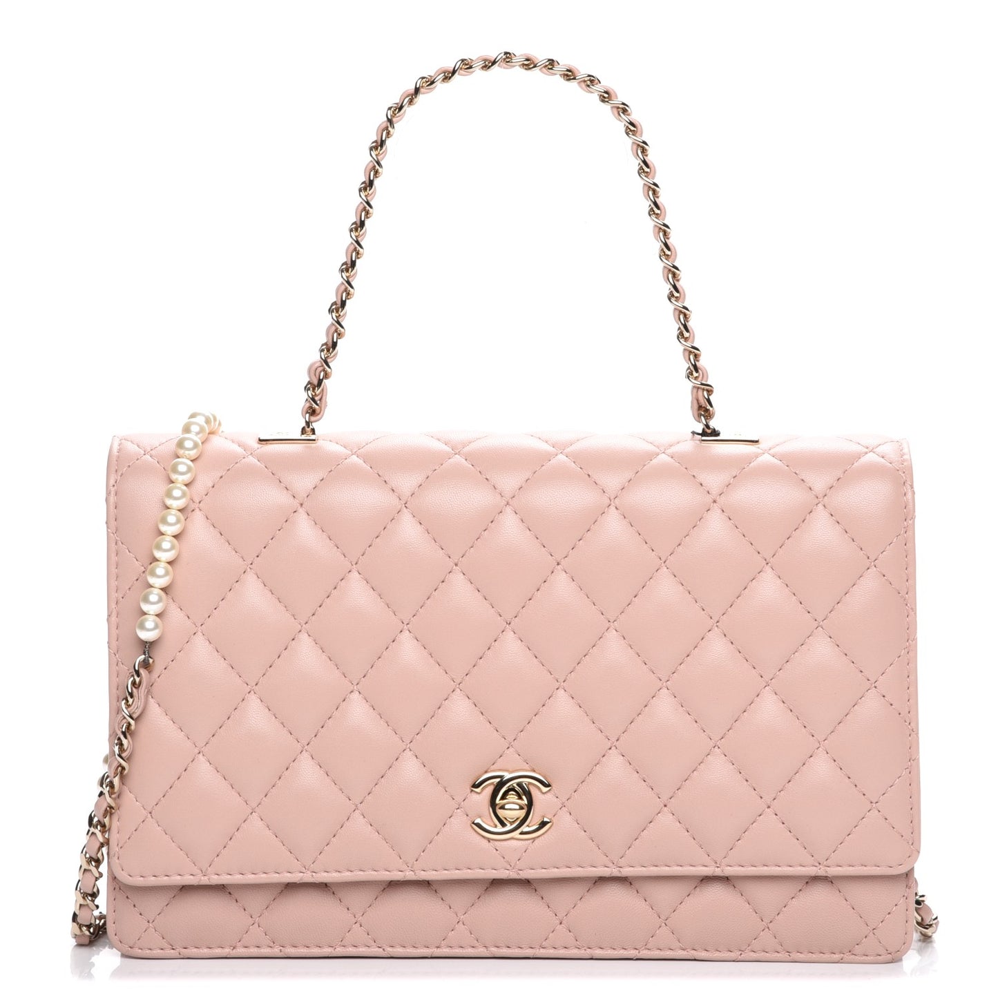 Lambskin Quilted Fantasy Pearl Flap Nude