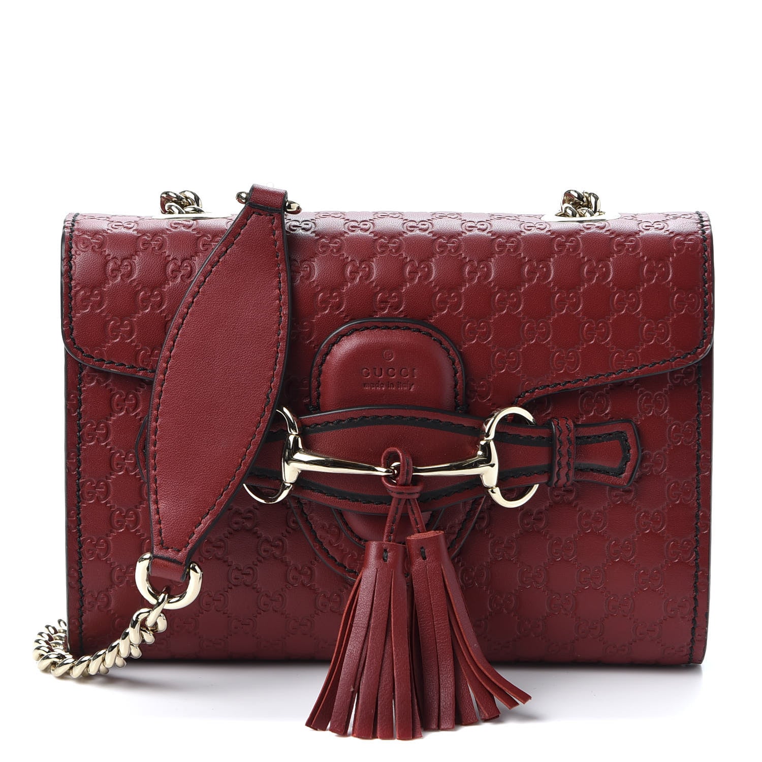 Gucci Soft Microguccissima Mini Emily Chain Shoulder Bag Rosso 1 of 8