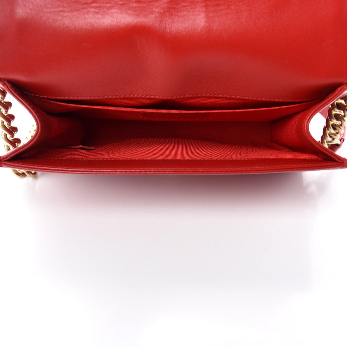 Lambskin Quilted Medium Boy Flap Red