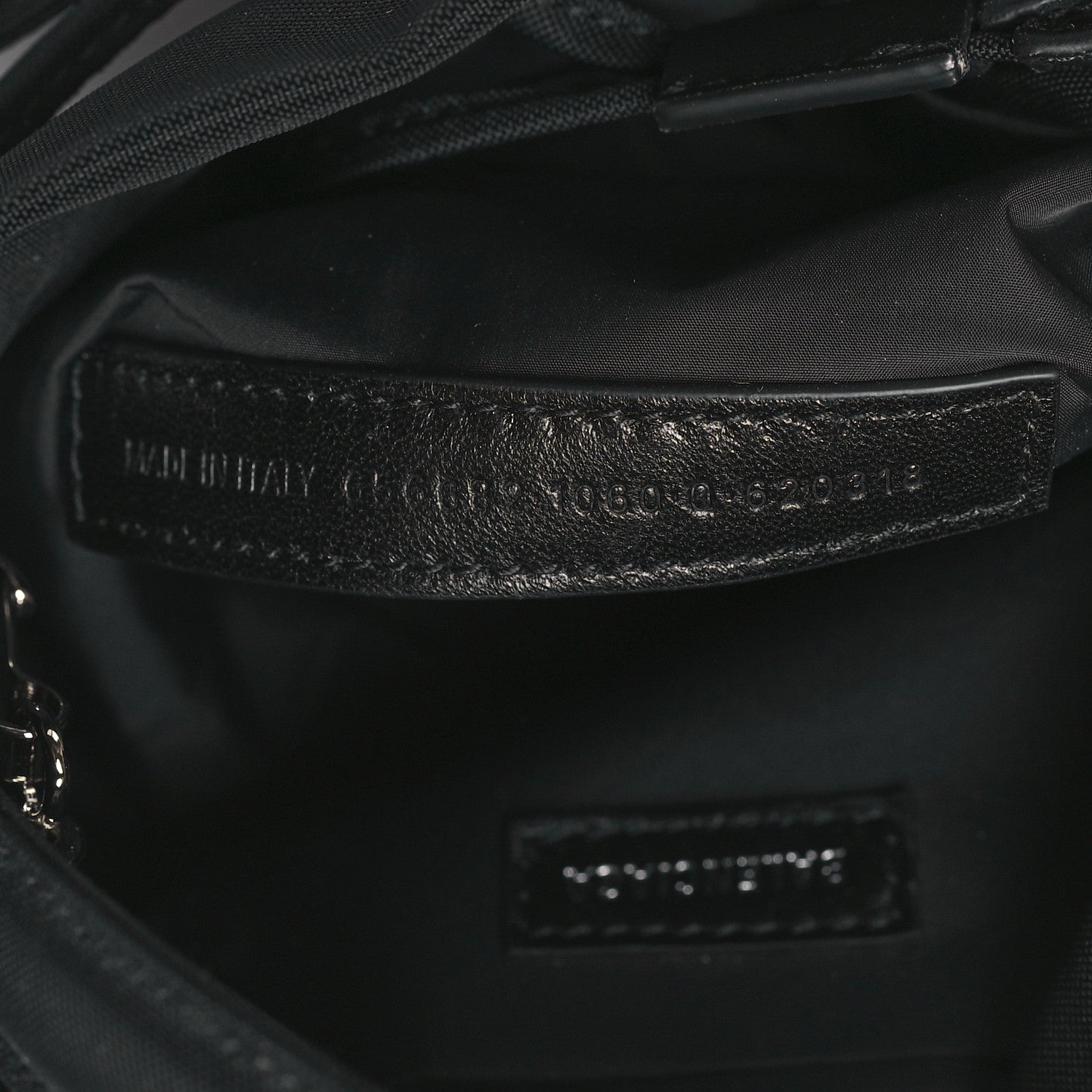 Balenciaga Recycled Sport Nylon Logo Embroidered Wheel Drawstring Bucket Bag Black White 7 of 10