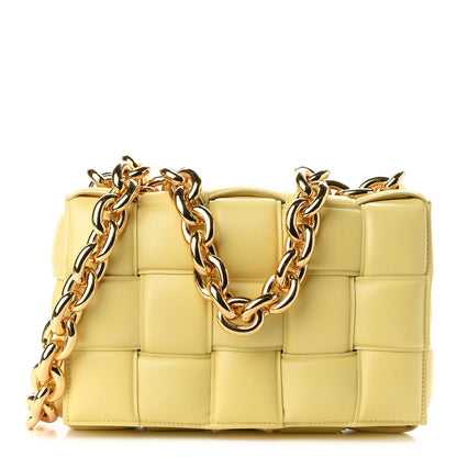 Bottega Veneta Lambskin Maxi Intreccio Padded Chain Cassette Crossbody Bag Butter 1 of 8