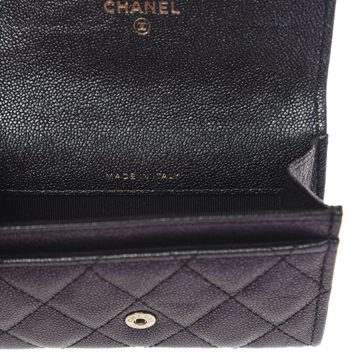Chanel Iridescent Caviar Flap Quilted Card Holder Black 7 of 9