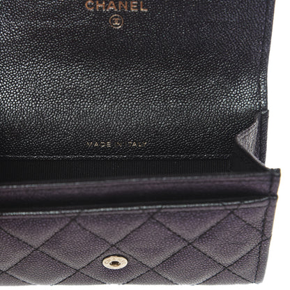 Chanel Iridescent Caviar Flap Quilted Card Holder Black 7 of 9