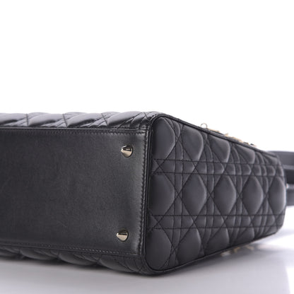 Christian Dior Lambskin Cannage Medium Lady Dior Black 8 of 9
