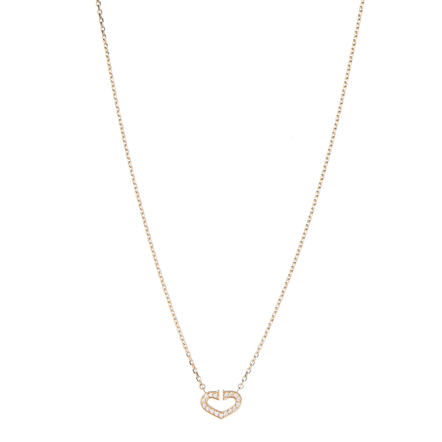 18K Yellow Gold Diamond Hearts And Symbols Pendant Necklace