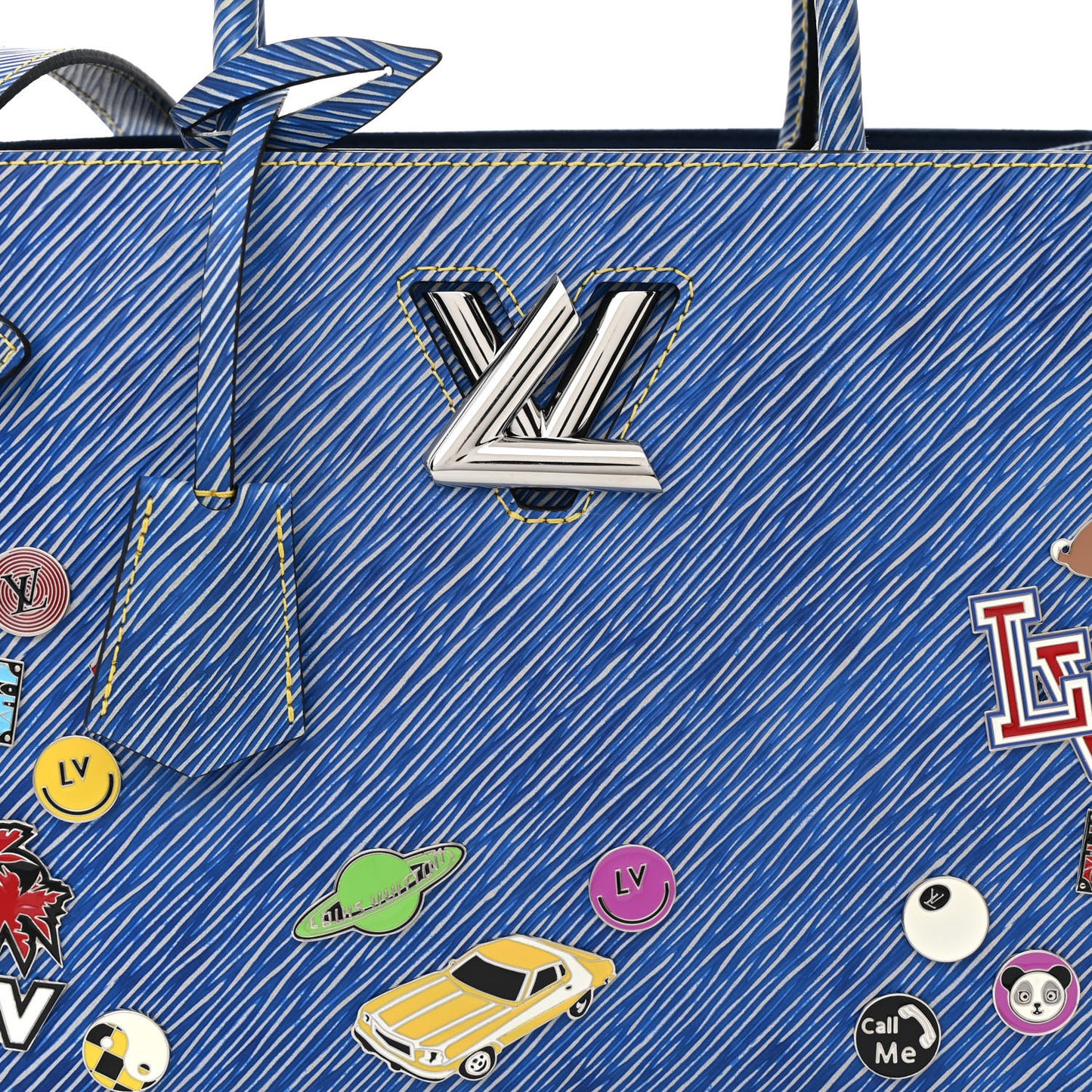 Epi Pins Twist Tote Denim Light