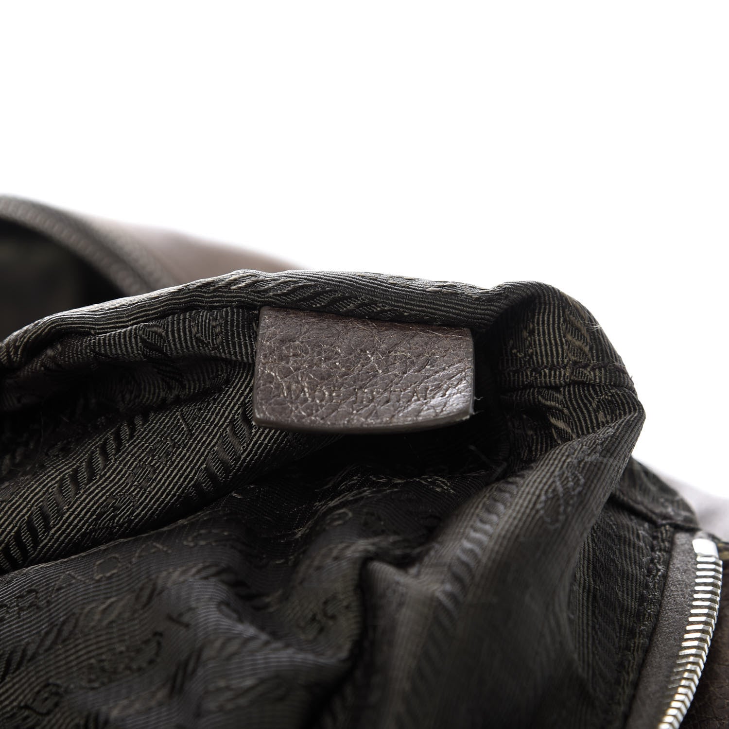Prada Cervo Antik Bowler Front Pocket Tote Fumo 9 of 13