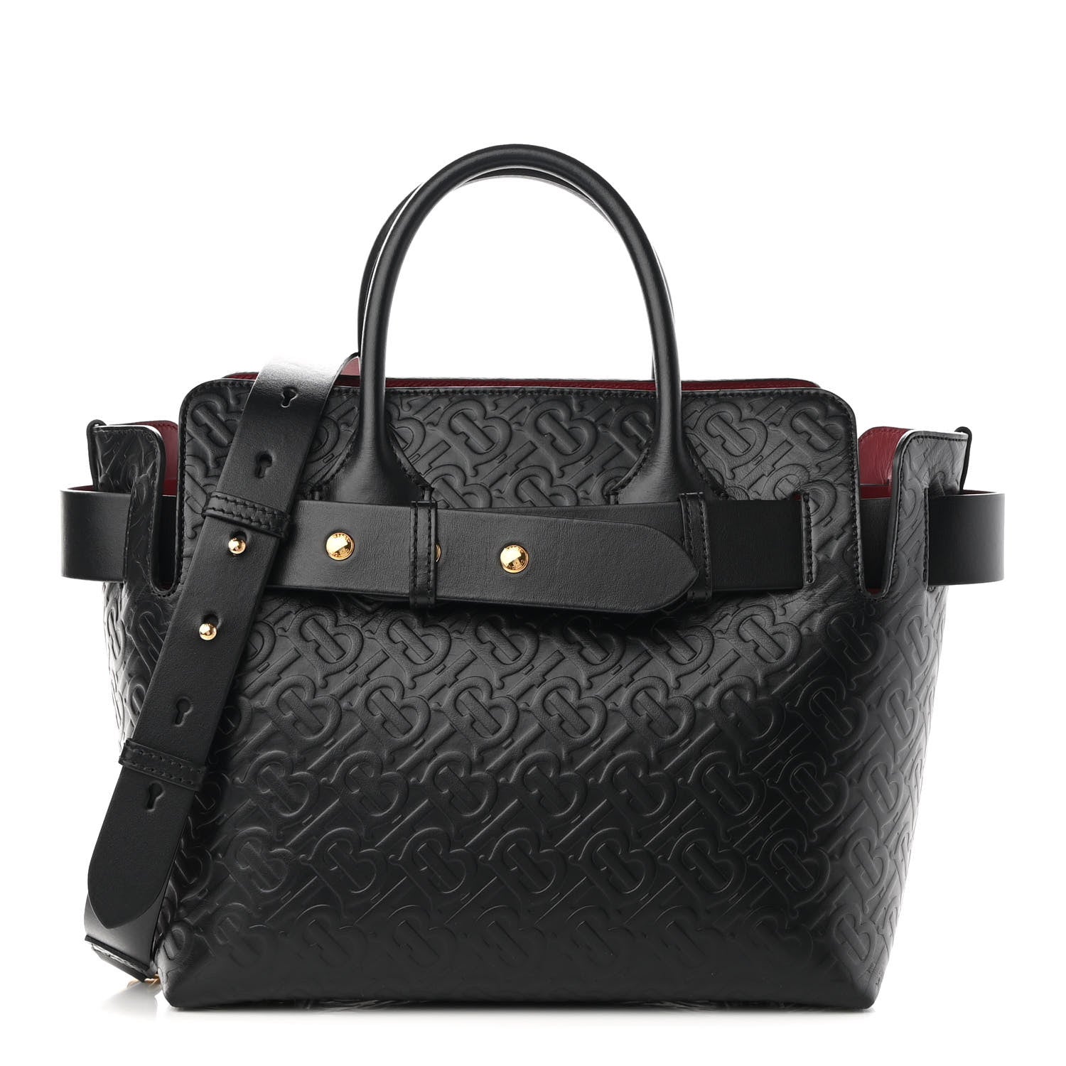 Burberry Calfskin Embossed Monogram Small Belt Bag Black 1 of 10