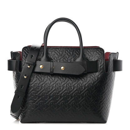 Burberry Calfskin Embossed Monogram Small Belt Bag Black 1 of 10