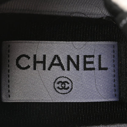 Chanel Mesh Suede Grained Calfskin Womens CC Sneakers 37.5 White Black 8 of 9