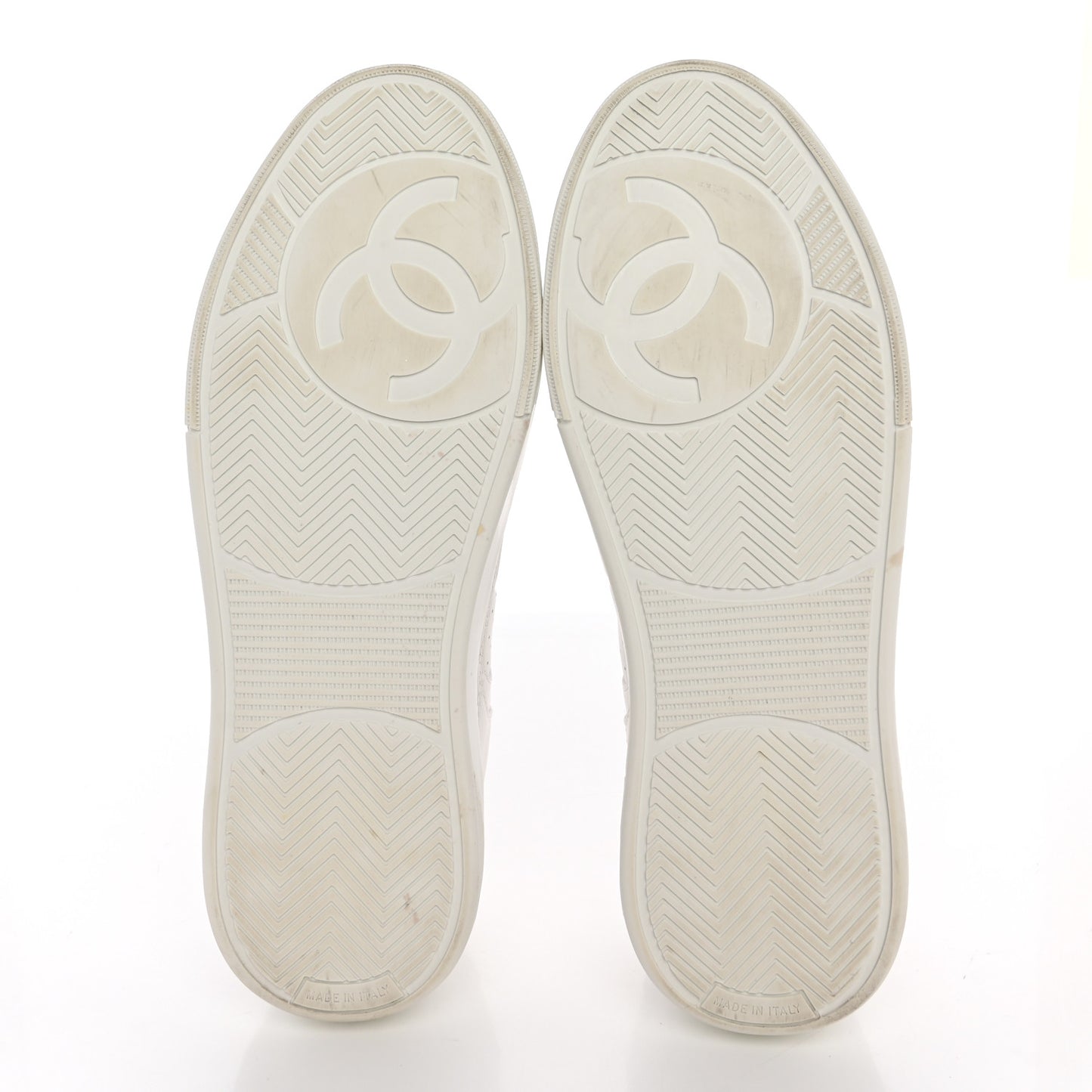 Calfskin CC Womens Sneakers 36 White