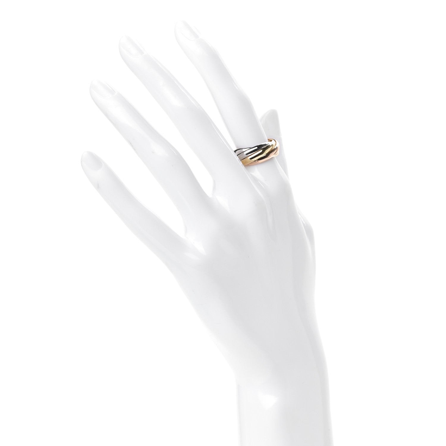 Cartier 18K Pink Yellow White Gold Les Must De Cartier Trinity 5 Band Ring 51 5.75 2 of 5