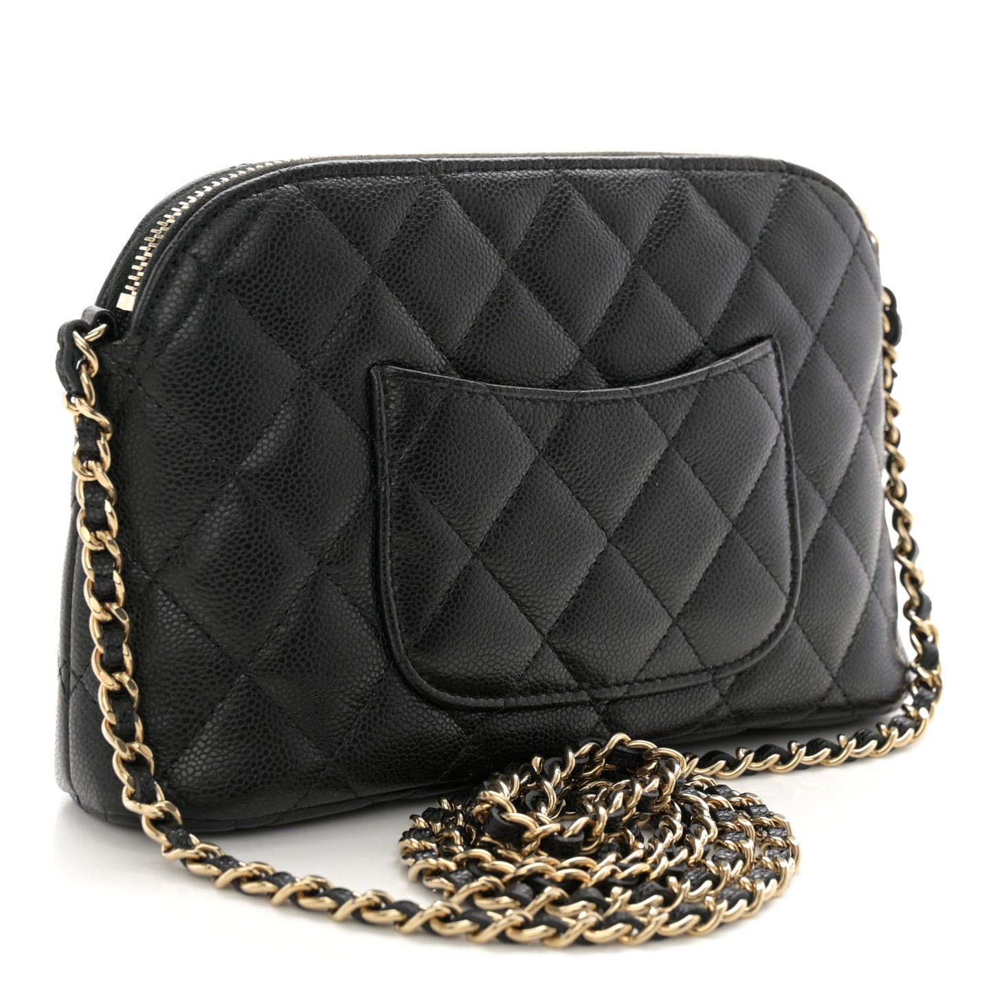 Caviar Quilted Classic Purse With Chain Black