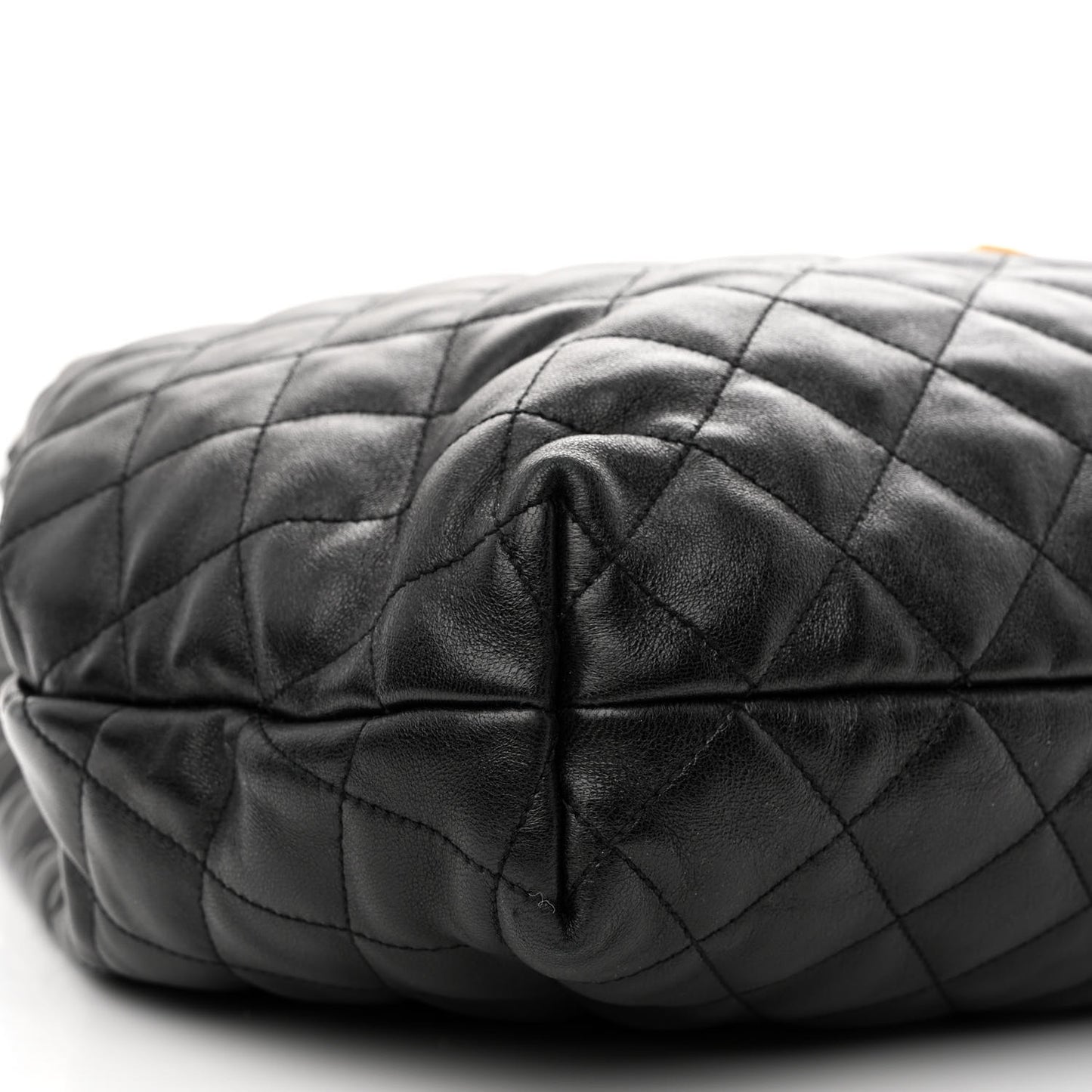 Lambskin Quilted Maxi Icare Shopping Tote Black