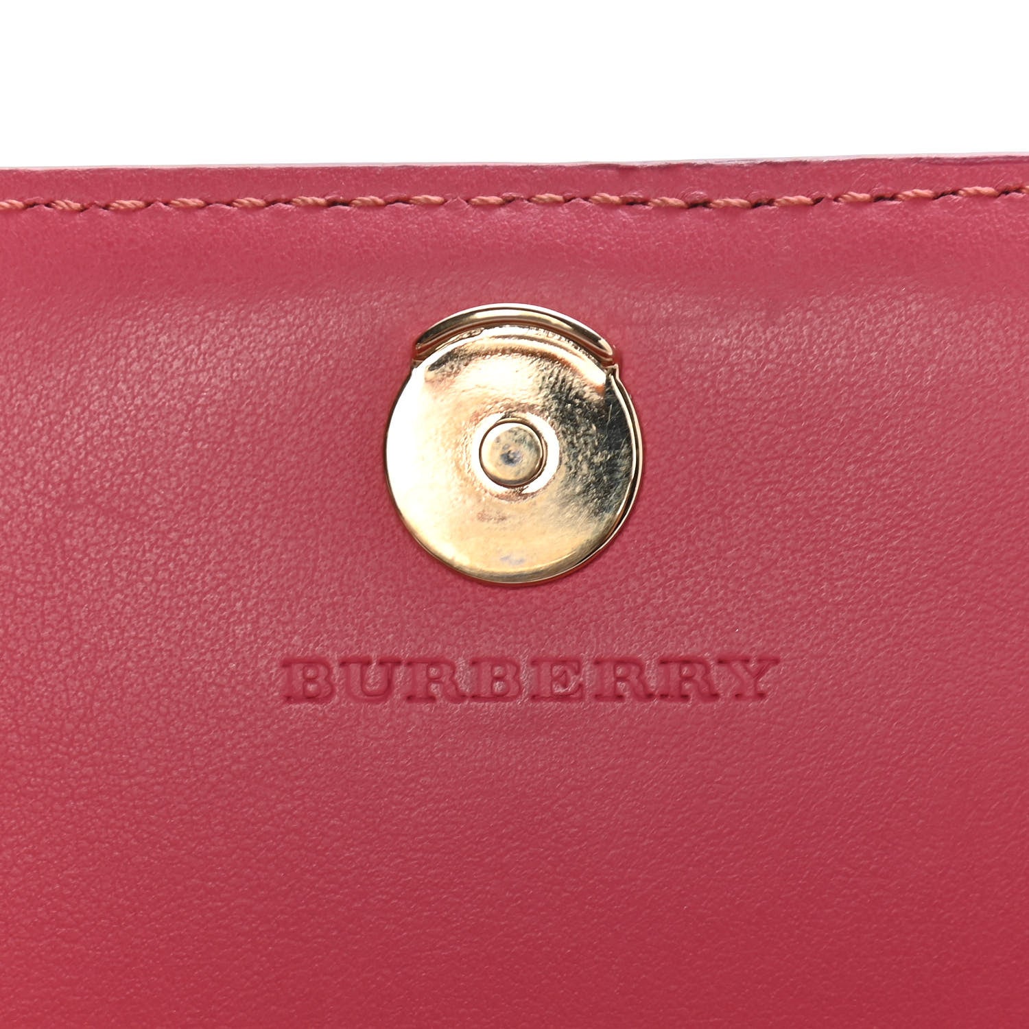 Burberry Haymarket Check Floral Print Henley Wallet On Chain Plum Pink Pewter Blue 7 of 7