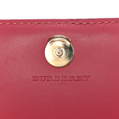 Burberry Haymarket Check Floral Print Henley Wallet On Chain Plum Pink Pewter Blue 7 of 7