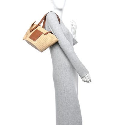 Loewe Raffia Small Elephant Basket Tote Bag Natural Tan 2 of 11