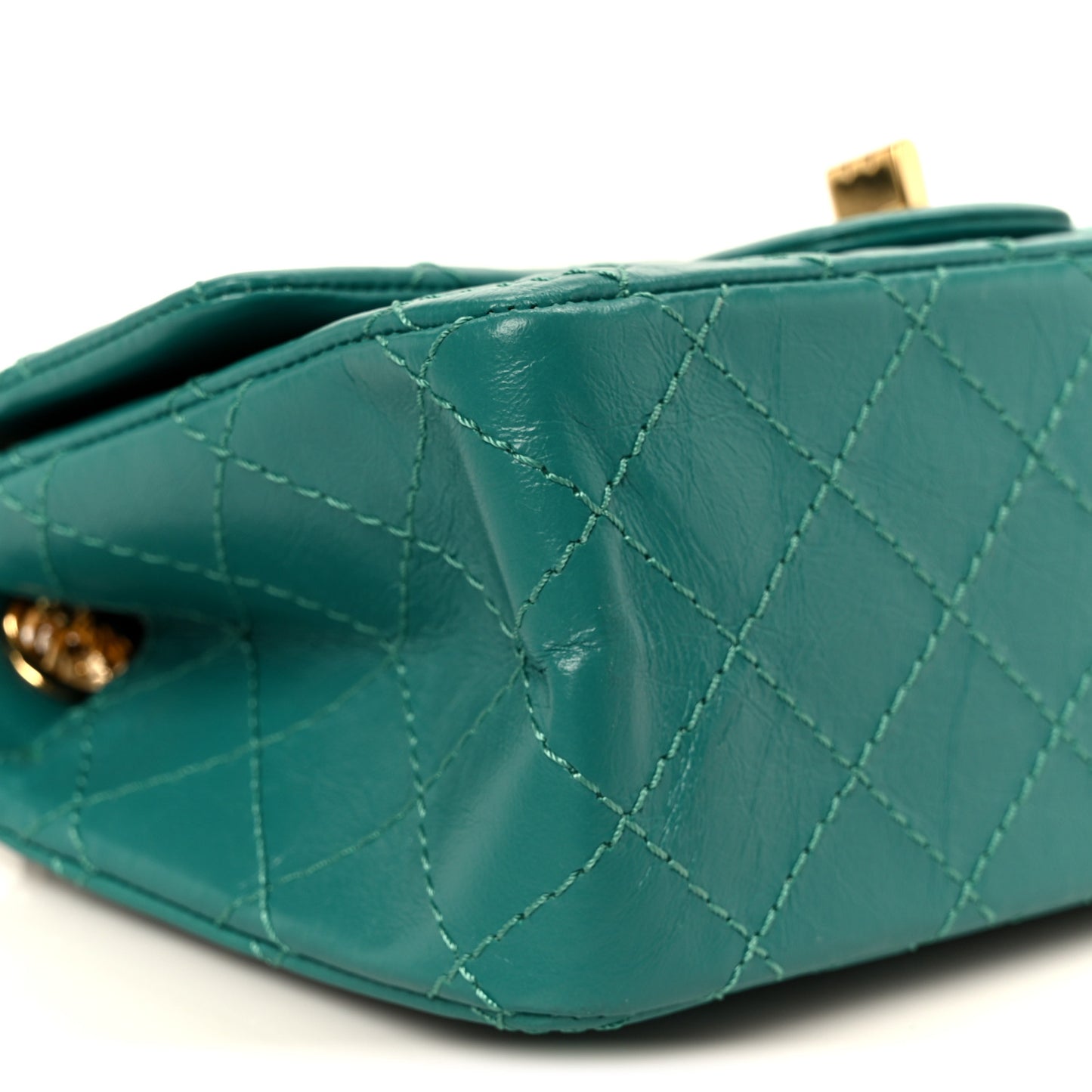 Aged Calfskin Quilted 2.55 Reissue Mini Flap Green
