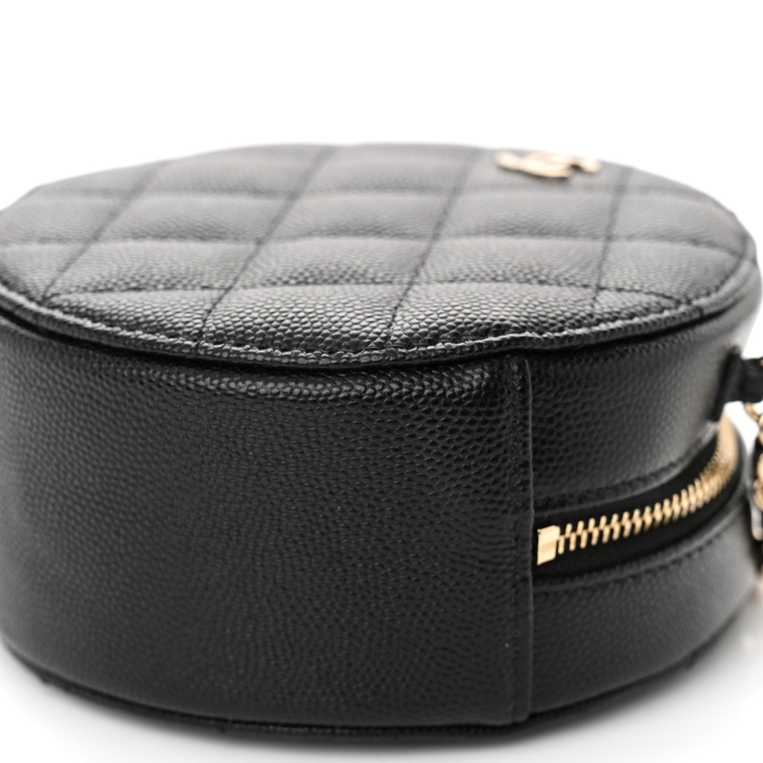 Chanel Caviar Quilted Round Clutch With Chain  Black 10 of 11