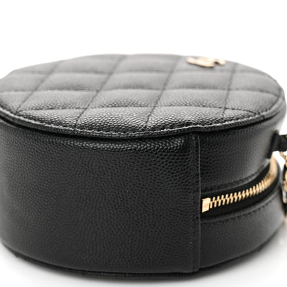 Chanel Caviar Quilted Round Clutch With Chain  Black 10 of 11