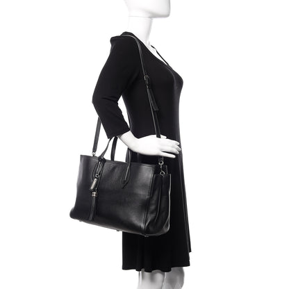 Saint Laurent Calfskin Medium Amber Tote Black 2 of 13