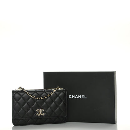 Chanel Lambskin Quilted Trendy CC Wallet On Chain WOC Black 9 of 9