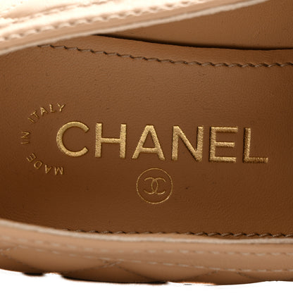 Chanel Lambskin Quilted CC Heart Loafers 39 Beige 8 of 13