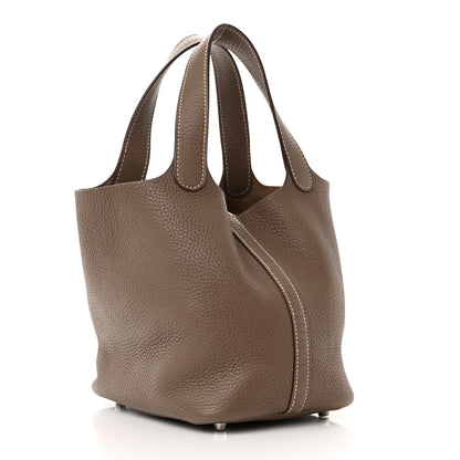 Hermes Taurillon Clemence Picotin Lock 18 PM Etoupe 3 of 12