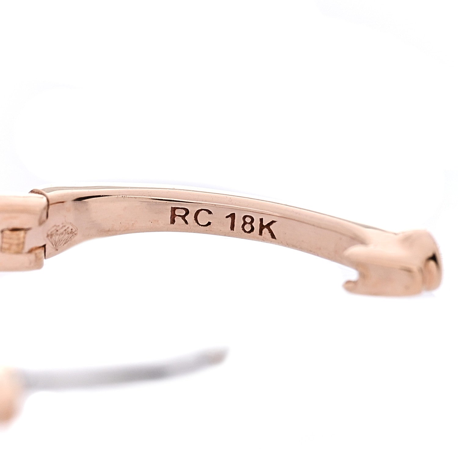 Roberto Coin 18K Rose Gold Diamond Classic Huggie Hoop Earrings 4 of 4